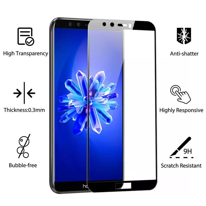 Защитное стекло на honor 9 lite закаленное для huawei легкая защита экрана защитная
