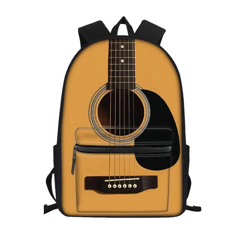 

Детские школьные ранцы 16 дюймов, модные холщовые рюкзаки с 3D принтом музыкальных нот, гитары, клавиатуры, Panio для девочек и мальчиков, сумка д...