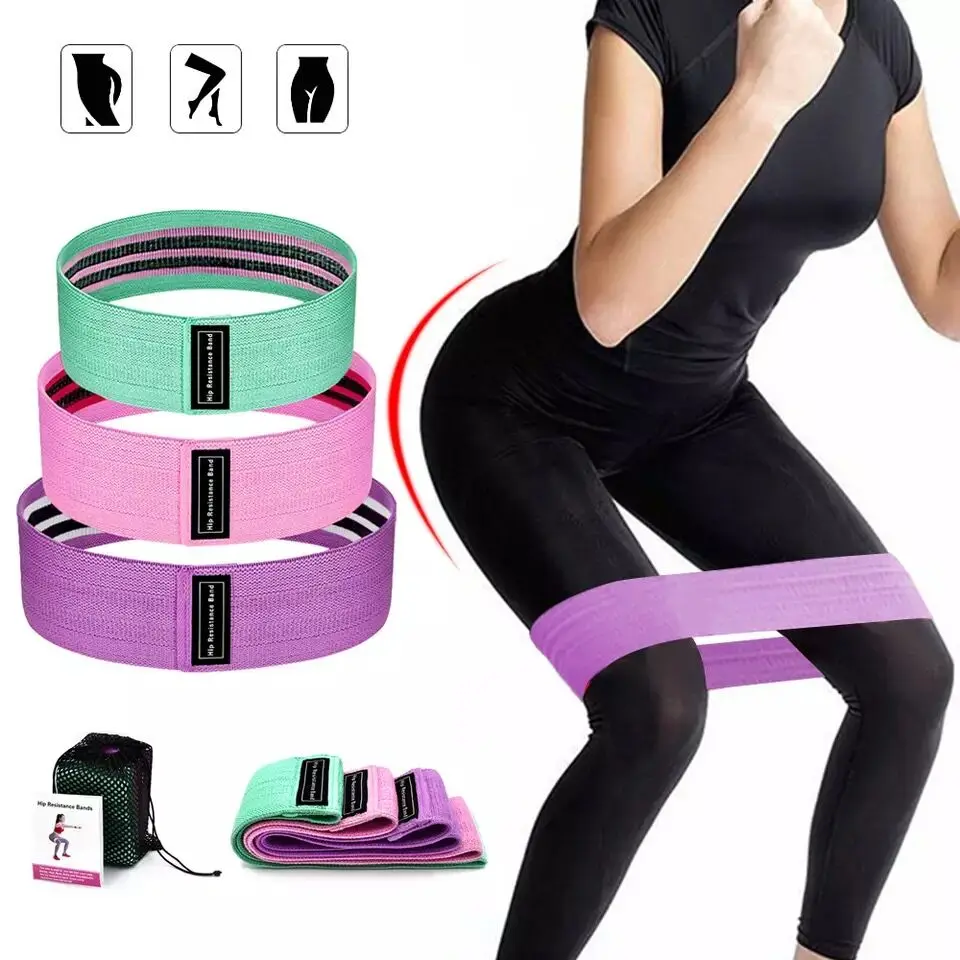 3Pcs/set Hip Resistance Bands Wide Workout Loop Bands Gym Home Fitness Elastic Anti Slip Bands for Slim Butt Legs Exercise