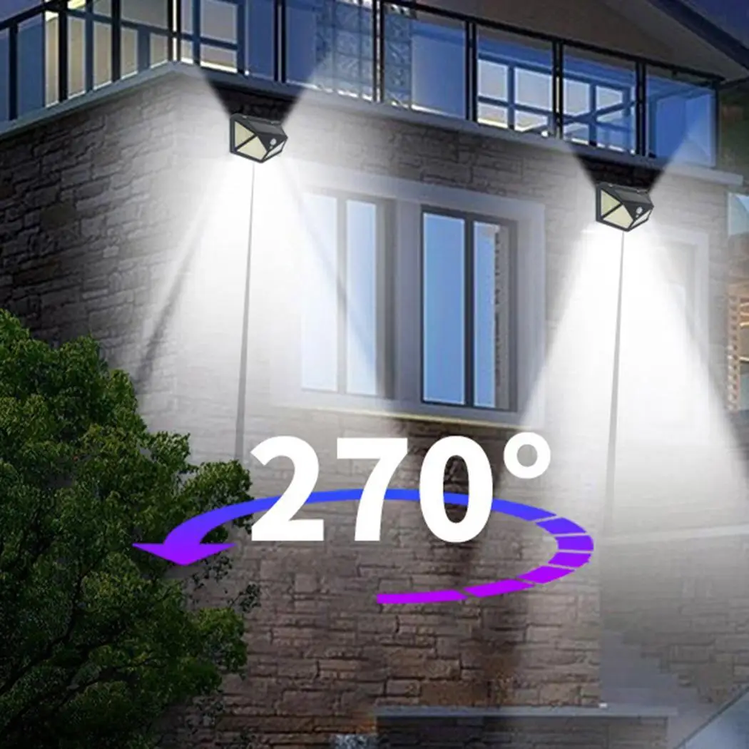 3 режима четырехсторонний индукционный светильник на солнечной энергии для