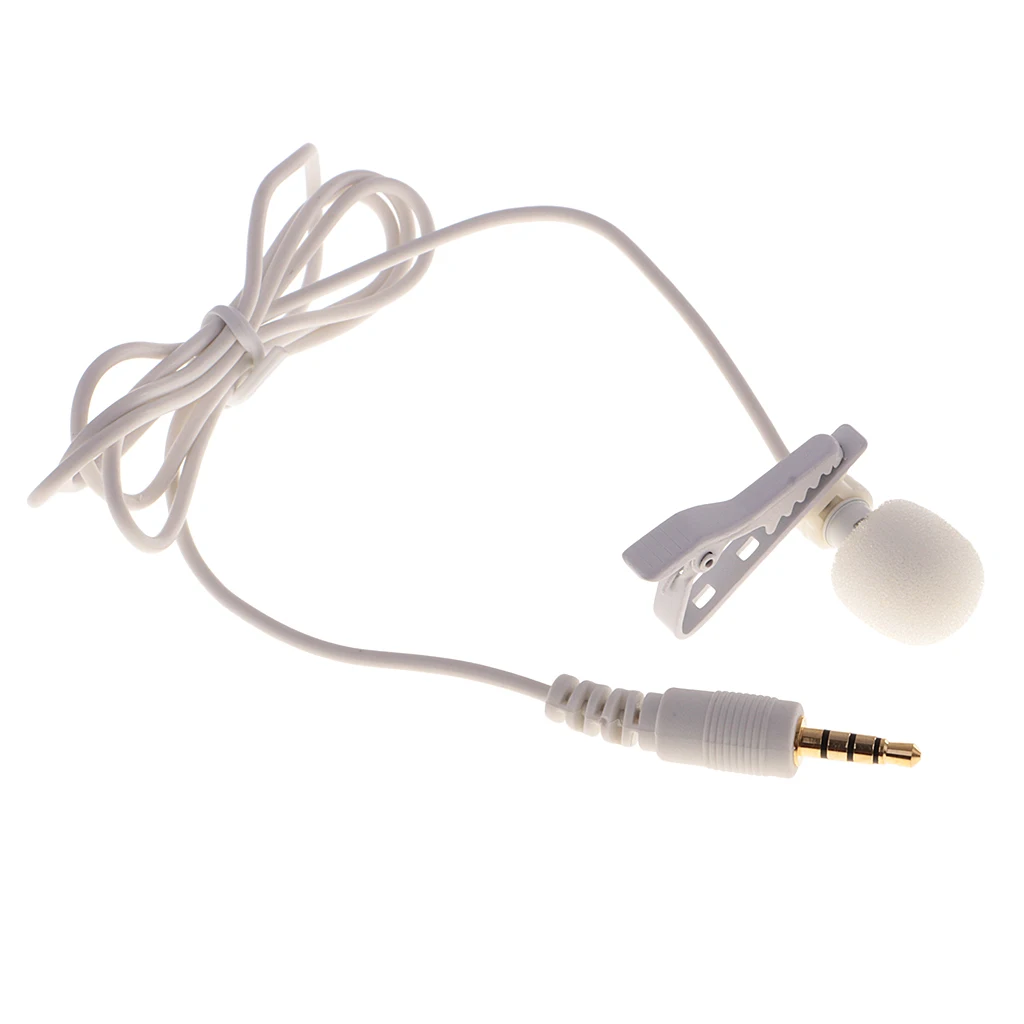 

Lavalier Lapel Tie Microphone for Smartphones iPhone iPad Audio Recording 3.5mm White