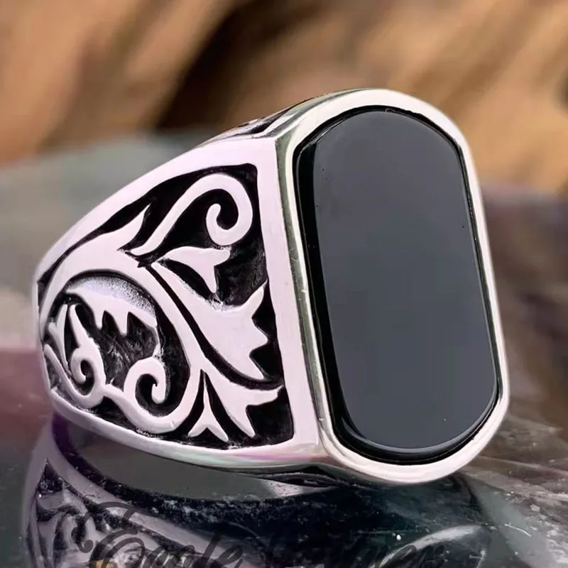 Мужское винтажное Открытое кольцо серебряного цвета с большим планкой