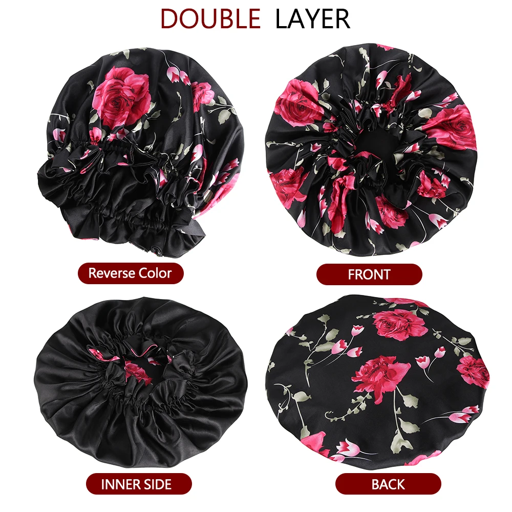 Шапочка для душа Женская двухслойная водонепроницаемая с леопардовым принтом |