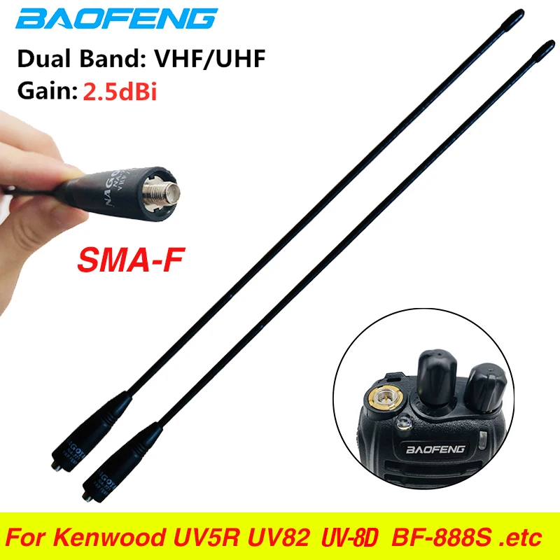 2 шт. 10 Вт оригинал Nagoya NA 771 антенна SMA F Женский двухдиапазонный УКВ для Kenwood BaoFeng UV 5R