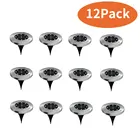 Светодиодный ночник на солнечной батарее для газона, 8 светодиодов, IP65, водонепроницаемый уличный фонарь для дорожек, пола, под землей, точечный светильник