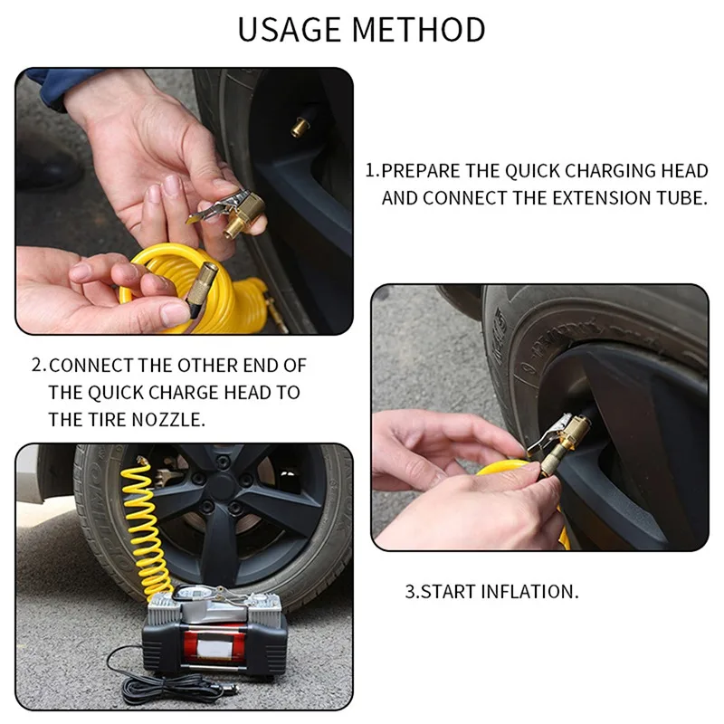 

1PC Car Truck Brass Air Pump Chuck Tyre Valve Pump Valve Clip Clip Clamp Connector Nozzle Adapter Fast Conversion Head Clip Type