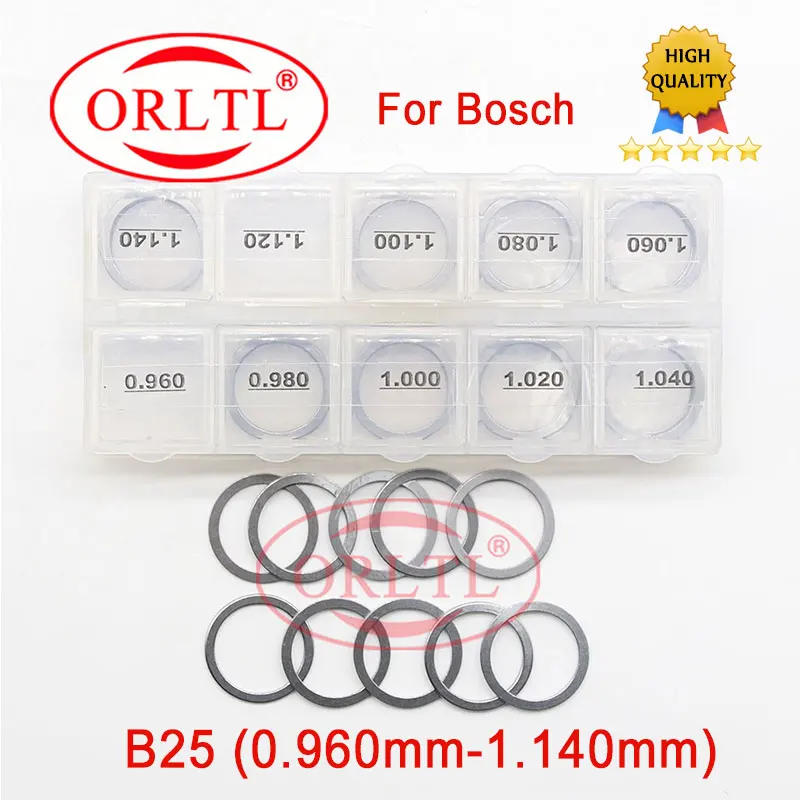 ORLTL Common Rail Injector B25 Shims 0.96-1.14มม.O แหวนสำหรับหัวฉีดน้ำมันเชื้อเพลิงหัวฉีดดีเซลเครื่องซักผ้า