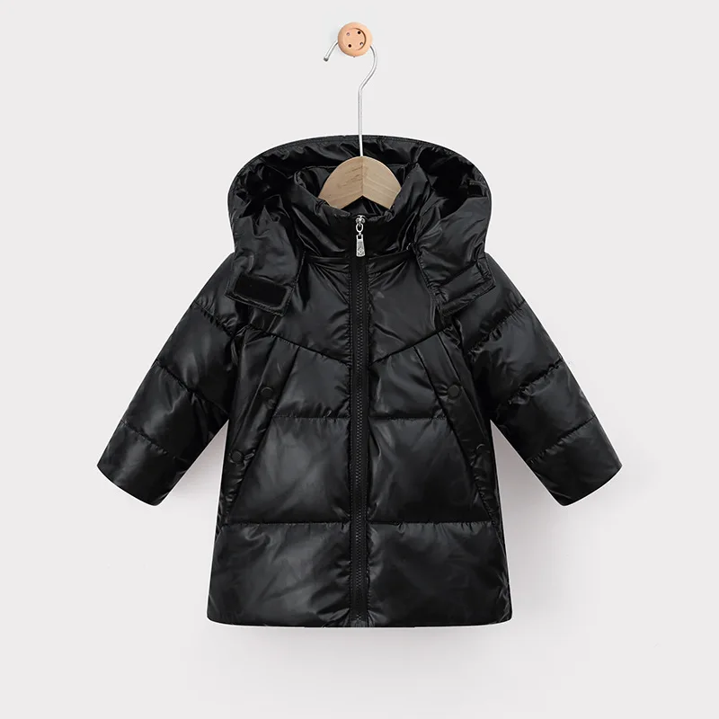 

Зимняя детская пуховая куртка 2021, модное Детское пальто с хлопковой подкладкой, парка со съемным капюшоном, теплая одноразовая верхняя одеж...
