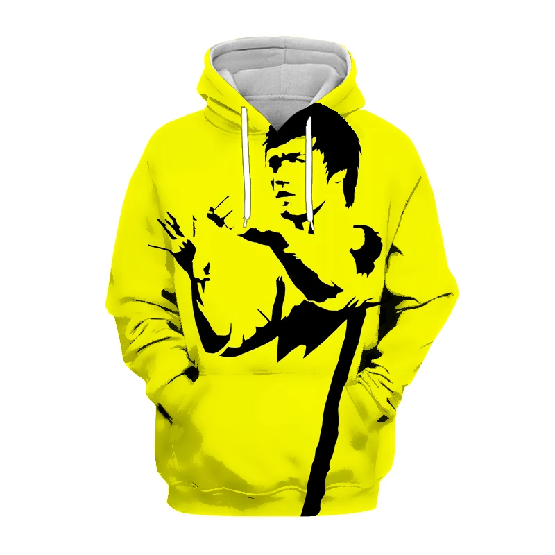 

LIASOSO2021 Latest Trend Fashion Jeet Kune Do Master Bruce Lee Hoodie 3D Printing Casual Martial Arts Hood