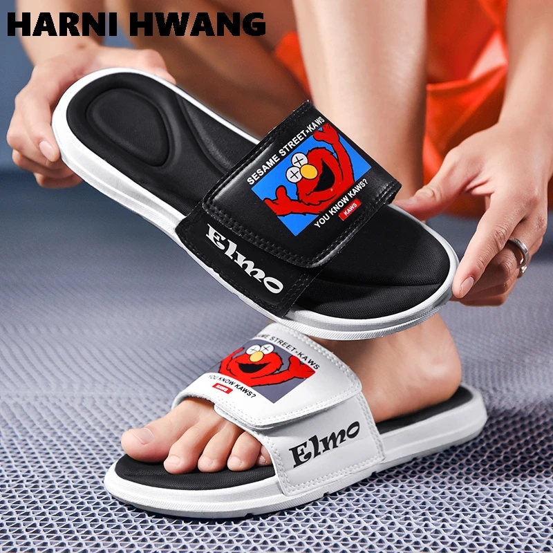 

2021 Summer Cartoon Anime Fashion Men's Sandals Soft Bottom Non-slip Outdoor Leisure One-word Slippers Eva Material Size 35-46
