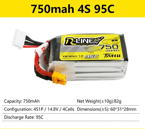 Перезаряжаемая батарея Tattu R-Line Gens Ace 1,0 2,0 LiPo 550/650/750/850/1050/1300/1550 mah 95C 3S 4S 6S для гоночных FPV радиоуправляемых моделей