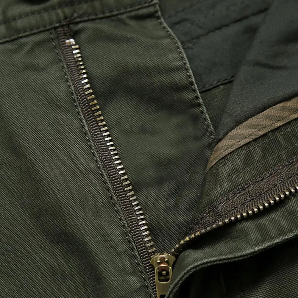 

Plus Size Men Overalls Solid Color Multi-pocket Straight Cargo Pants Trousers