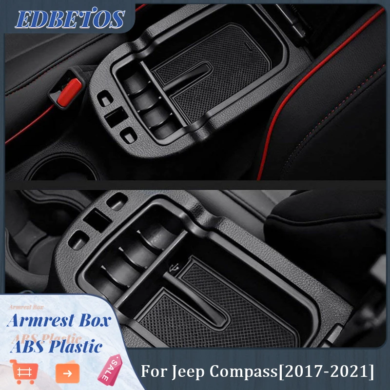 Центральной консоли Органайзер лоток и 1 комплект Силиконовые коврики для Jeep Compass