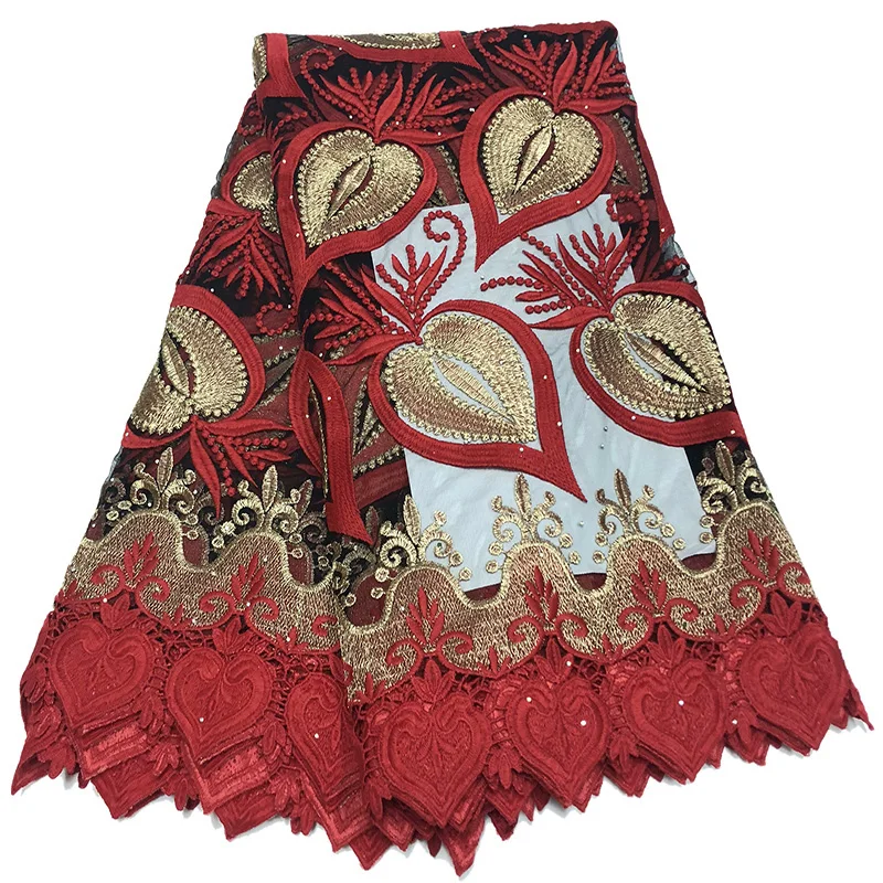 

Most popular Cord lace fabric ARW22 Fat radish pattern with stones good quality water soluble chemical African Lace Fabric