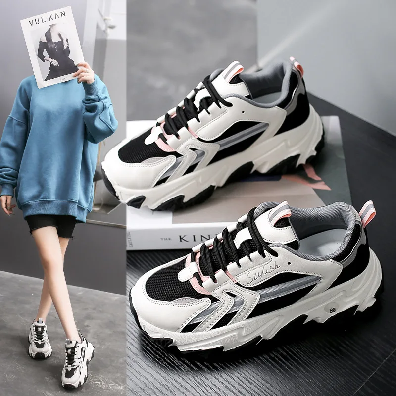 

Dad Shoes for Women Spring 2021 New School Sports Women Shoes for Girls Casual Shoes with Thick Soles Sneakers Women 2021