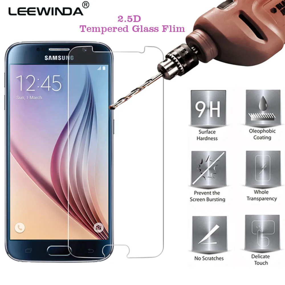 2.5D Закаленное стекло для Samsung S10 Lite S6 edge Plus S7 S8 S9 PlusPHardness Тонкая Защитная пленка