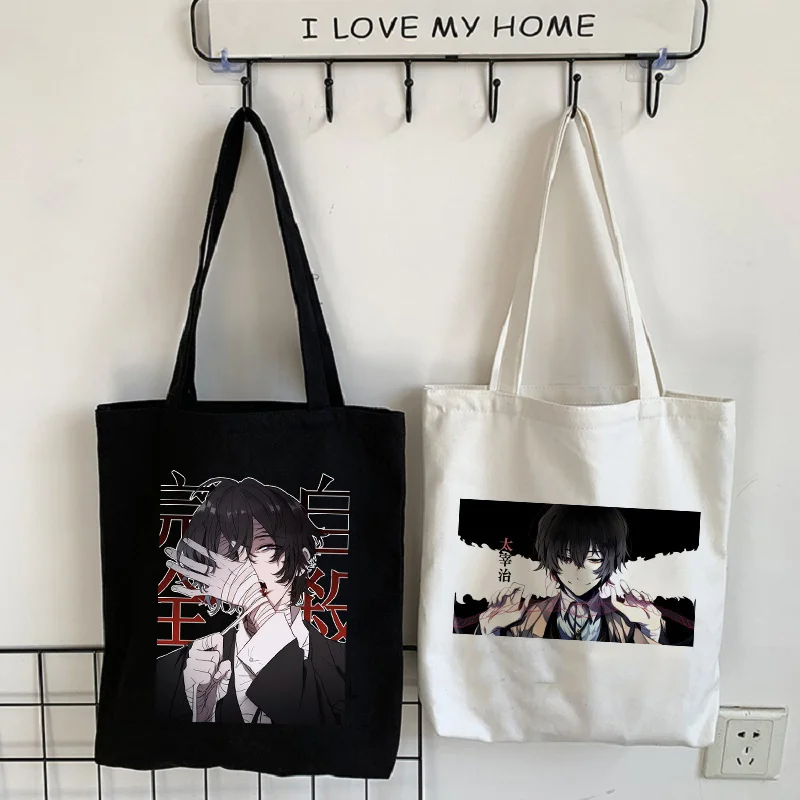 

Bungo Stray Dog Japanese Anime Canvas Bag Harajuku Gothic Shopper Large Capacity Women Bag Classic Vintage Shoulder Bag HandBags