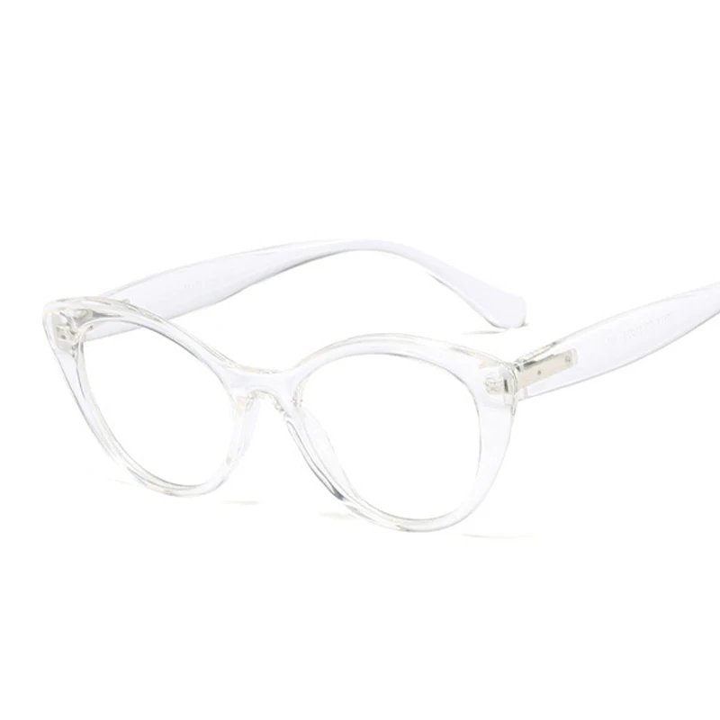 C6 Clear Clear Fashion Cateye Glasses Frame Women USA StyleTrendy Oval Eyeglasses Frame Vintage Clear Lens Glasses Optical Spectacle Frame - Цвет оправы: C6 Clear Clear
