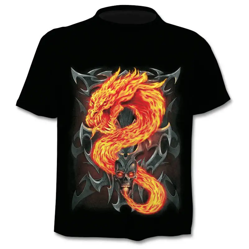 3D модная футболка с черепом летняя мужская Новые Топы в стиле панк Мужская