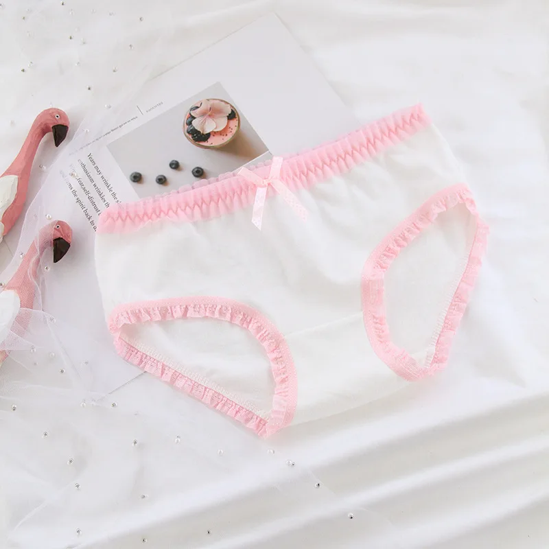 Нижнее белье для молодых девушек 6 цветов кружевные хлопковые трусики с принтом