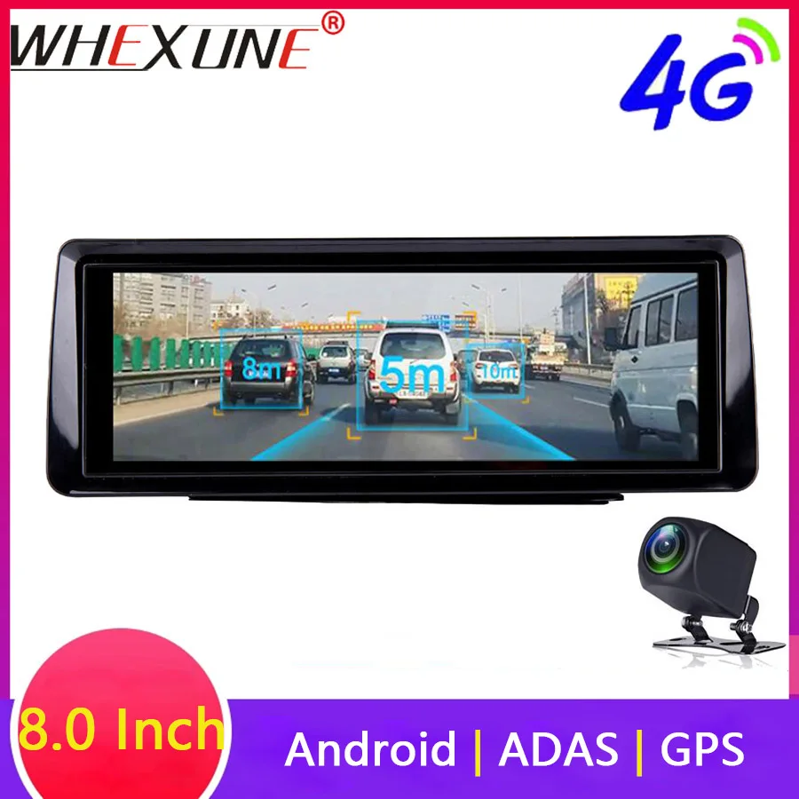 WHEXUNE " ips 4G ADAS Автомобильный видеорегистратор Android gps навигация 1080P Автомобильный видеорегистратор ночное видение Bluetooth Wi-Fi Live Monitor