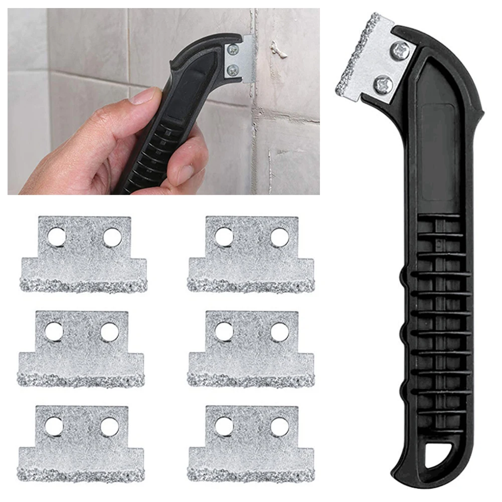 Профессиональный нож с крючком для ремонта плитки 1 набор + 6 лезвий уборки стен