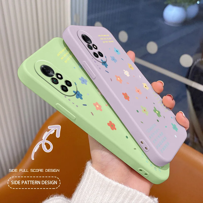 

Loose flower Shockproof Liquid Silicone Cover Case For Huawei Nova 8 7 Pro SE 6 SE 5 Pro 5Z 5I 5Ipro 5T 4 4E Phone Case