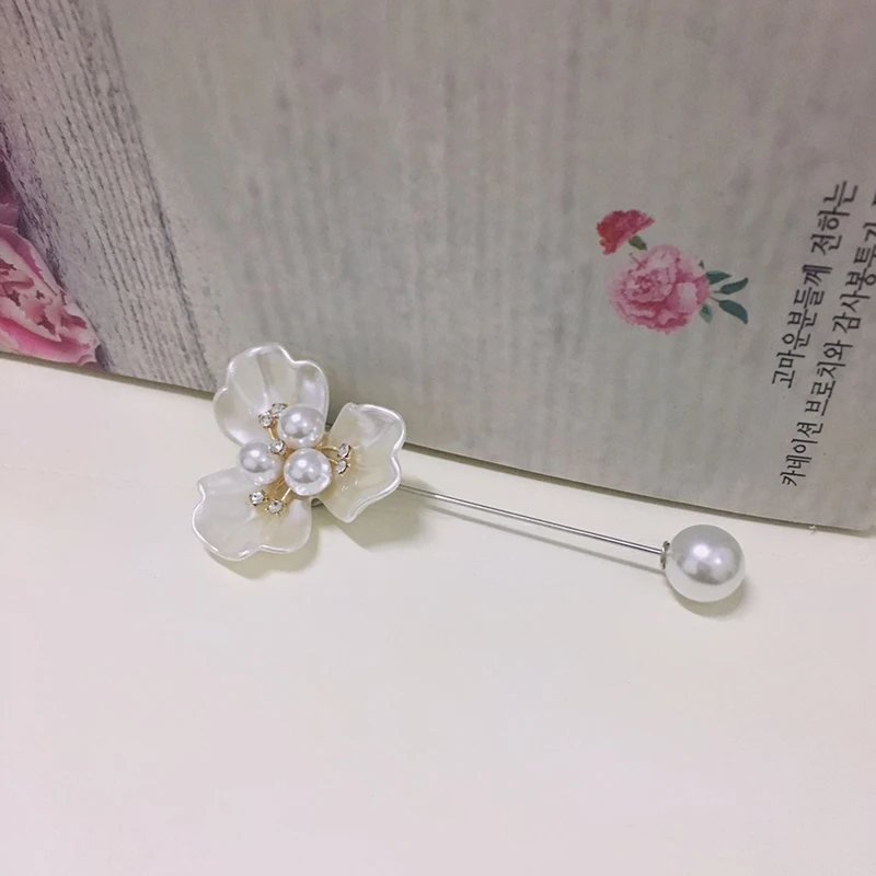 Manufacturers direct new fashion joker pearl style creativity camellia four petals five a word pin brooch | Украшения и