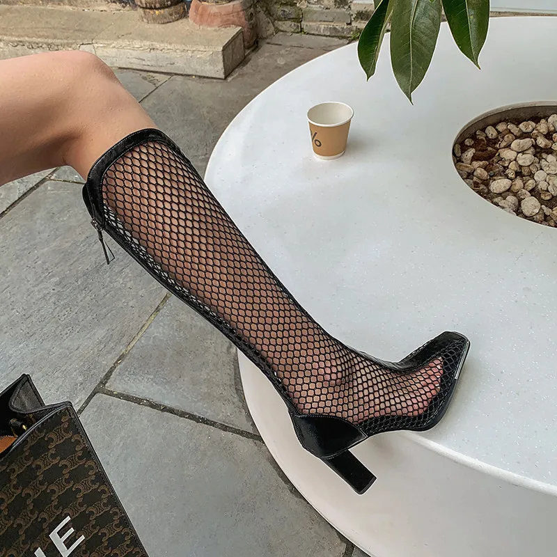 

FEDONAS Zipper Sexy Knee High Boots For Women 2021 Fashion Trend High Heels Pumps Female Spring Party Night Club Summer Boots