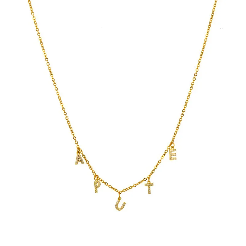 

Stainless Steel Customized Name Zircon Necklace Personalized Crystal Name Necklaces Pendant Chain for Women Jewelry Birthday Gif