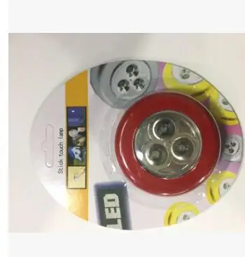 red 3 LED Настенный светильник с питанием от батареи, самоклеющаяся Беспроводная палка, сенсорный светильник для гардероба, автомобильный ночной потолочный свет, внутренний светильник ing - Испускаемый цвет: red 3 LED