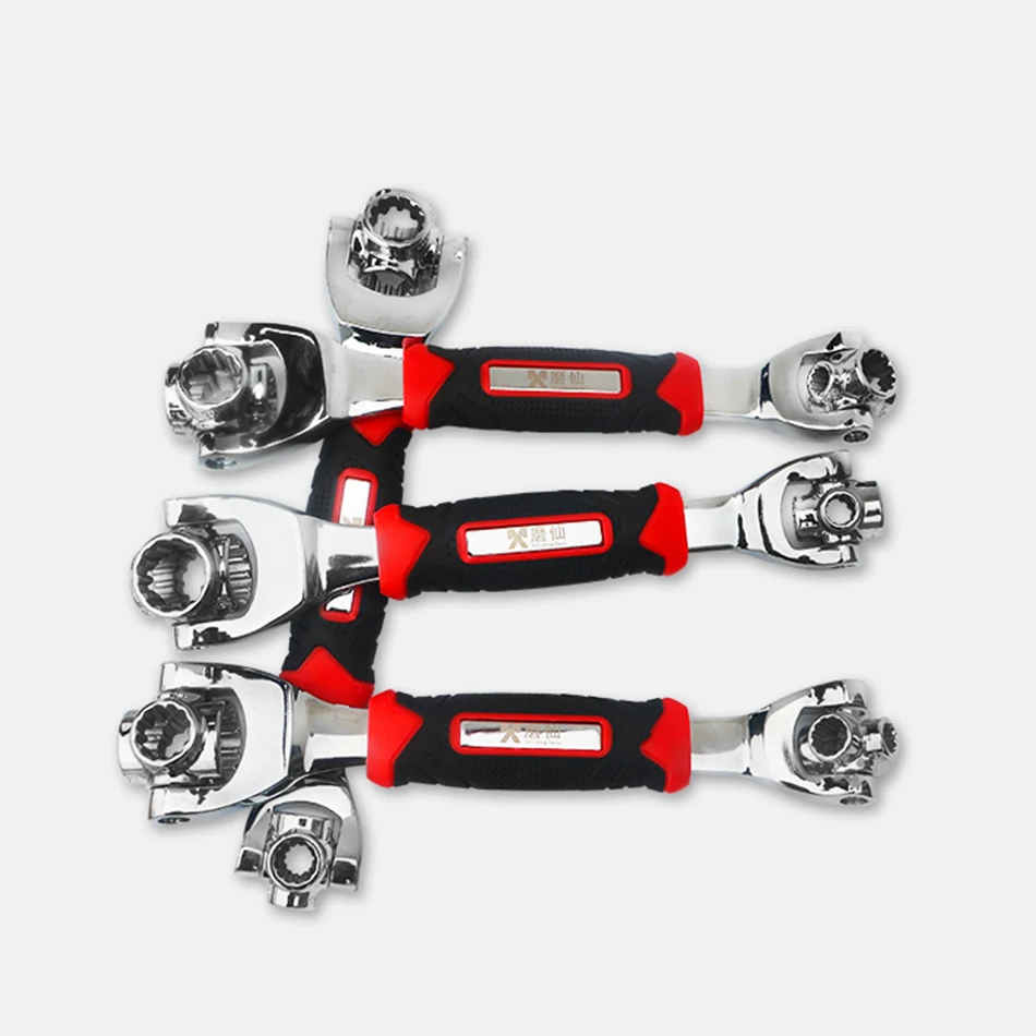 

MX Socket Wrench Head Rotation 360° Universal Wrench Chrome Vanadium Steel Self-Tightening 8-in-1 Multi-Function Socket Wrench