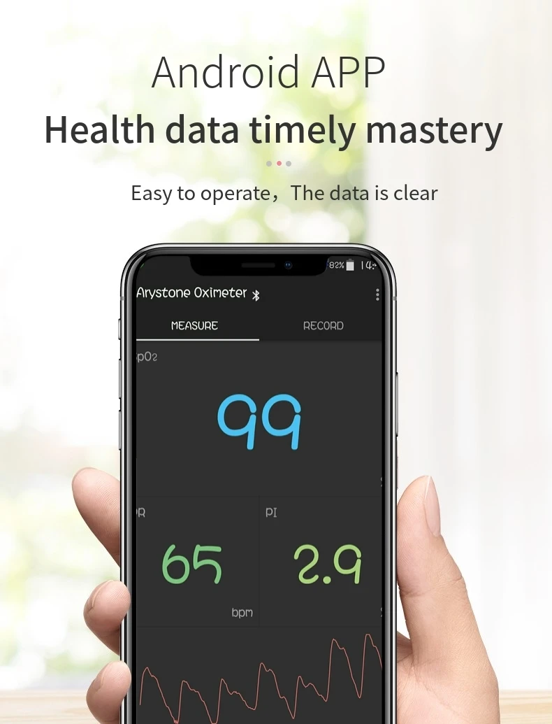 Скидка 5% Пульсоксиметр Apple IOS App Andriod мобильного Bluetooth 4,0 индекс перфузии SPO2 PR насыщения крови кислородом+ сумка