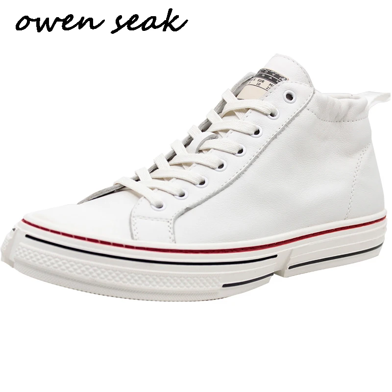 Мужские кроссовки из натуральной кожи со шнуровкой на плоской подошве| |