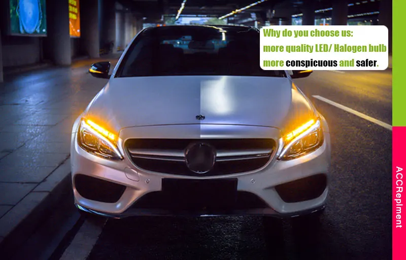 Авто. PRO фары для Benz C-Class W205 15-18 автомобильный Стайлинг Биксеноновые линзы светодиодный свет Guide DRL H7 Ксеноновые фары для Benz W205