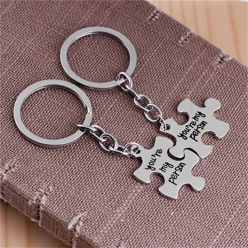 

2 Pcs Grey Anatomy Keychain (You Are My Person )Puzzle Keychain Lovers Best Friend Statement Car Key Holder Valentine's Day Gift