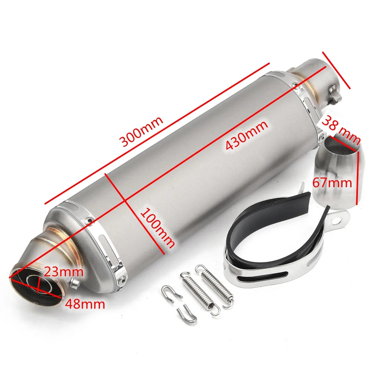 

38-51mm Stainless Steel Universal Motorcycle Exhaust Muffler Pipe for HONDA For Kawasaki for Suzuki S/M/L 175mm/235mm/300mm