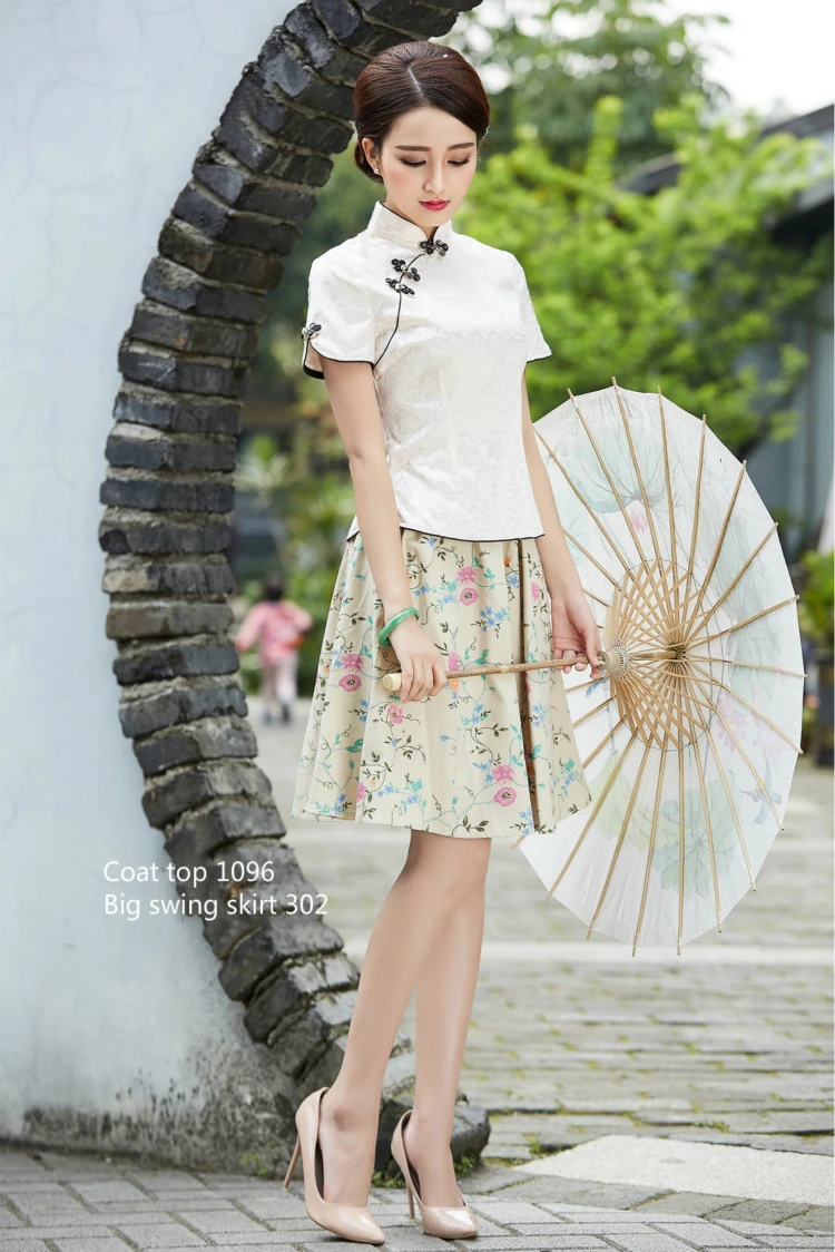 Sheng Coco Black China Blouse Women Traditional Chinese Shirt Clothing Chinese Jacquard Cotton Cheongsam Shirt Flower Buckle Top