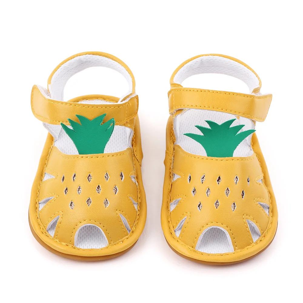 Летние детские сандалии для девочек с рисунком ананаса дышащая детская обувь