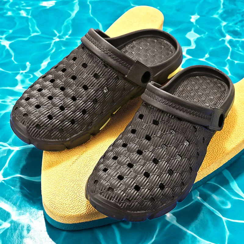 

Hole shoes non-slip outer wear 2021 new slippers jelly summer nurse Baotou beach shoes thick-soled sandals