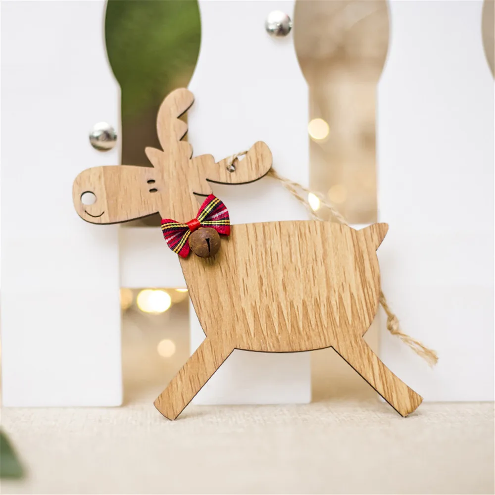 1PCS Christmas Deer Wooden Xmas Tree Pendants DIY Ornaments For Party Perfect for outdoo indoor decoration^5 | Дом и сад