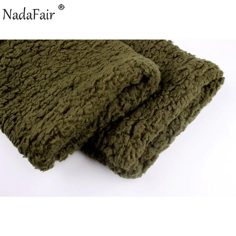 Nadafair негабаритная пушистая Толстовка Женская флисовая Повседневная с капюшоном