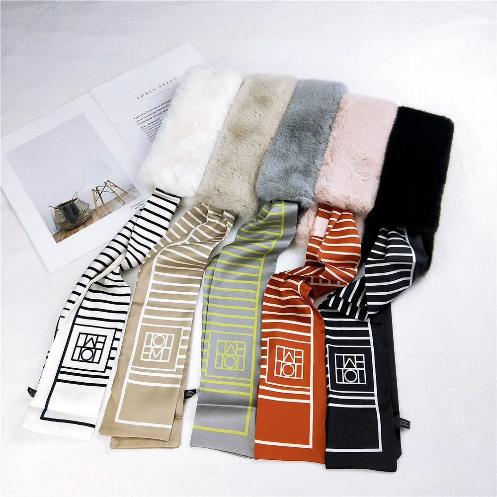 

9*117cm 2pcs Set 2019 New Pure Color Plush Women Scarf Girl Warm Shawl Winter Muffler Neckerchief Neck Ring