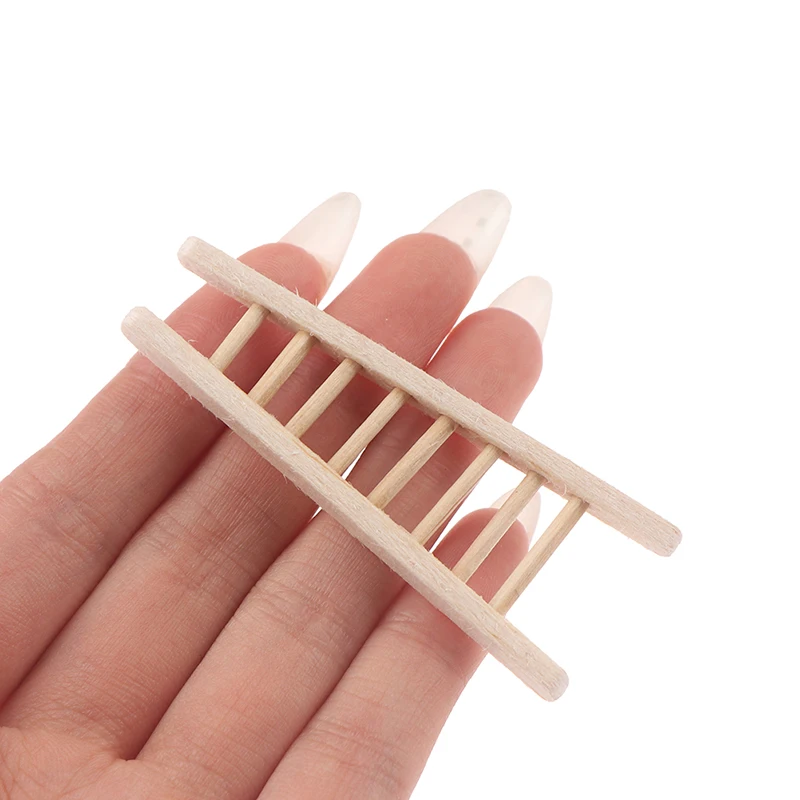 

New 1:12 Dollhouse Miniature Furniture Handmade Wooden Ladder Doll Accessories