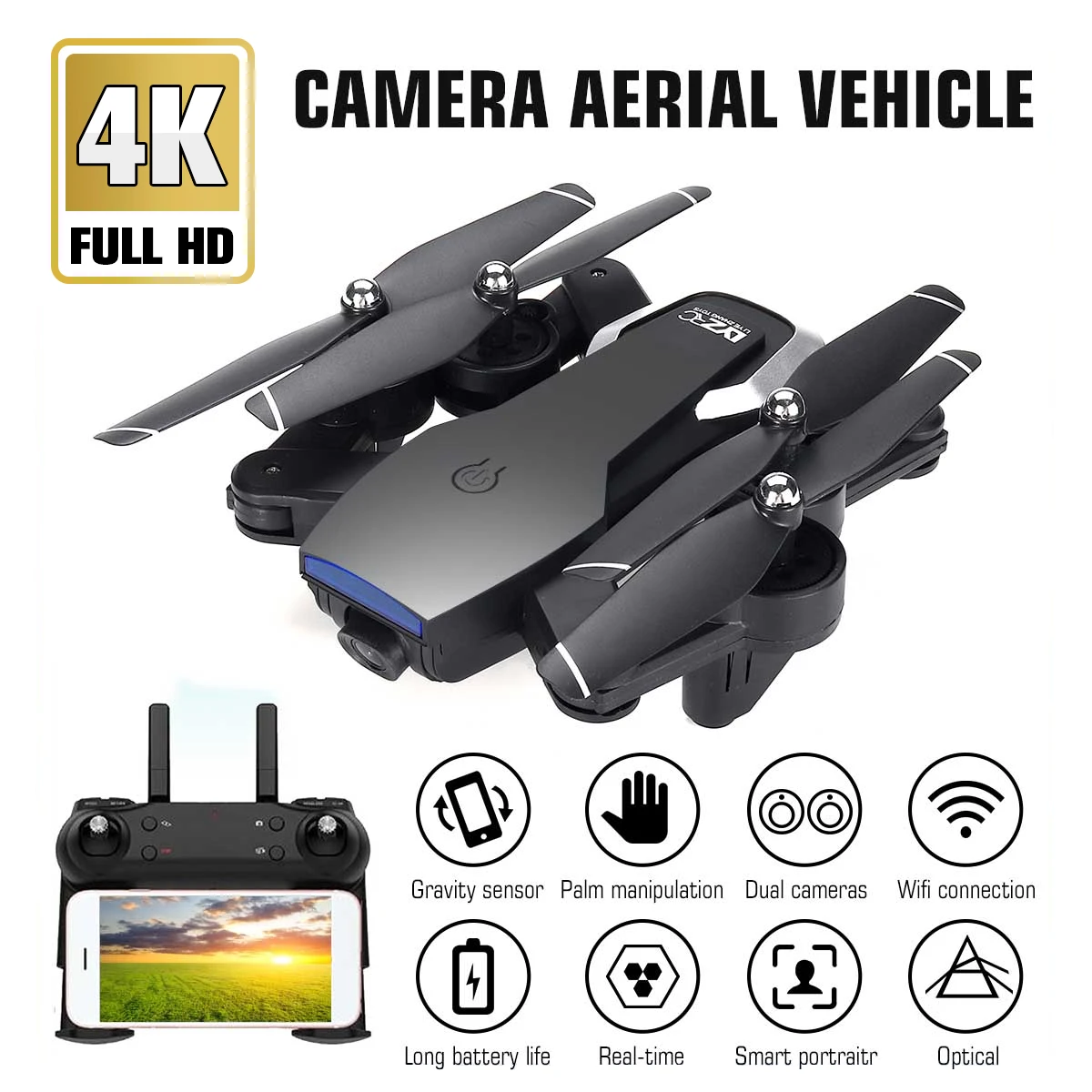 2,4G L107 1080P двойная Wifi камера s Drone 120M RC Drone gps полная широкоугольная камера приложение жестовая съемка смарт-контроль RC Drone