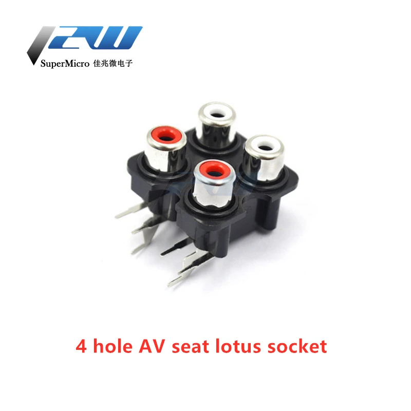 5 шт./лот 3 мм разъем RCA стерео аудио гнездо с одним отверстием/4 отверстиями AV вход