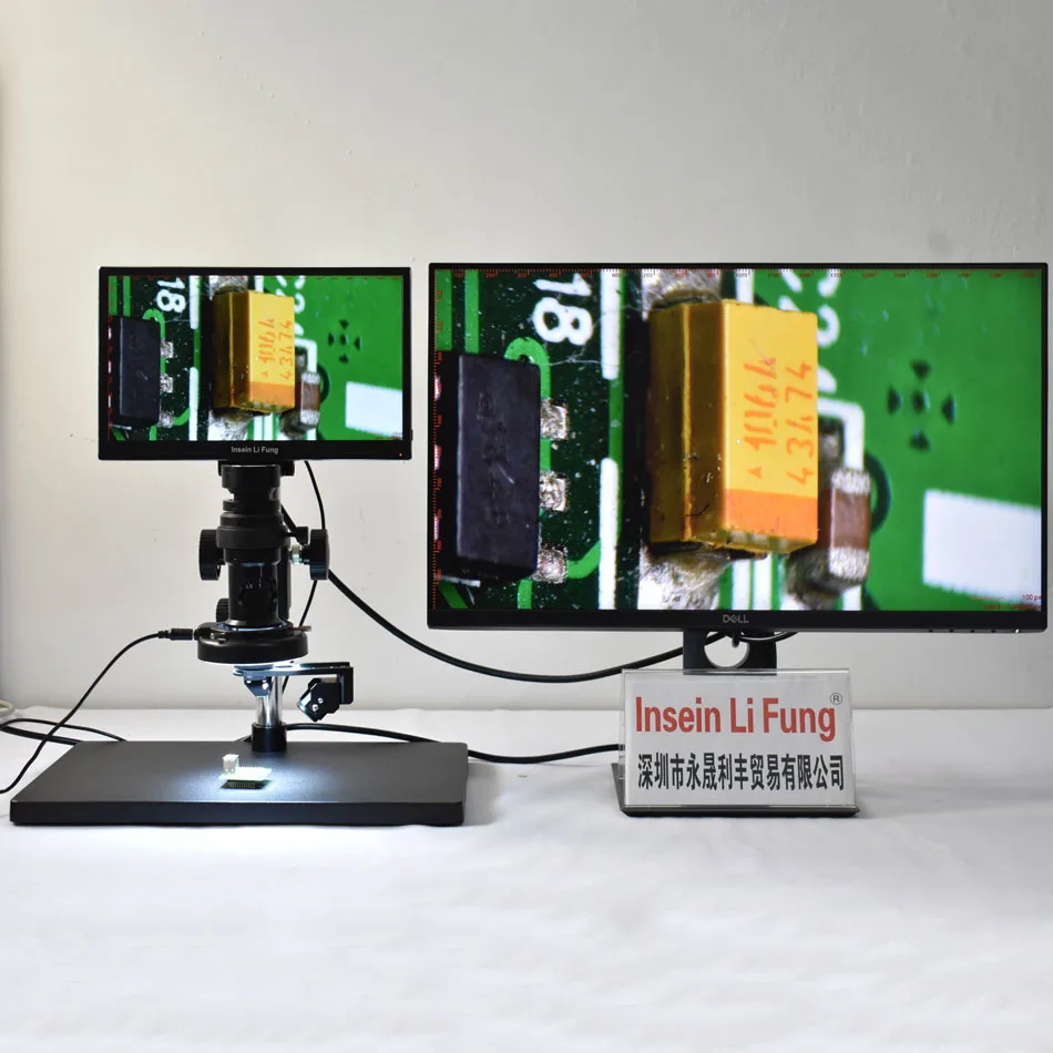 Full HD 1080P 11.6" IPS Integrated Display Camera HDMI 2D 3D Video Inspection Microscope with Measurement Magnifier USB Storage