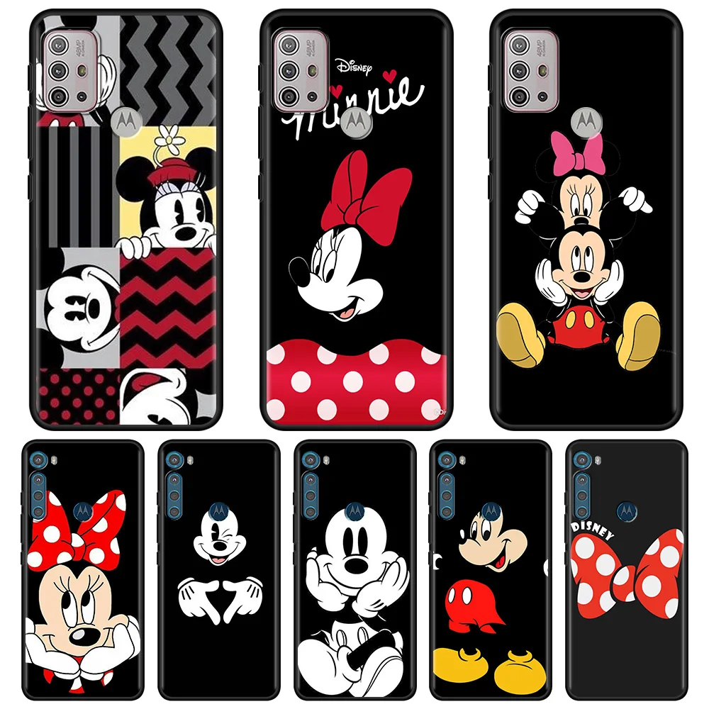 

Disney Cartoon Cute Minnie Mickey Mouse Case For MOTOROLA One Fusion G9 Plus One Hyper G9 PlAy G60 G50 G40 Fusion G30 G20 Shell