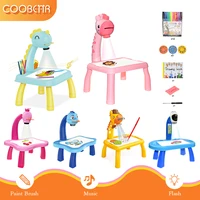 children led projector painting art drawing table light toy for kids painting board desk educational learning paint tools toys