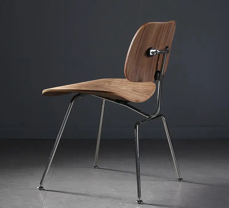 

Shape-up walnut chair for dining room In feet of stainless steel dining room restaurant furniture Middle-aged modern replica